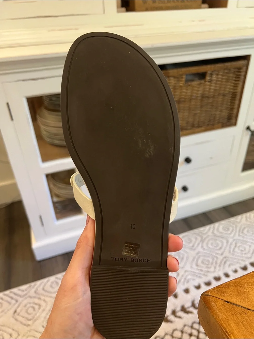 Tory Burch cream/white Cloud Miller Sandals size 10-like new!